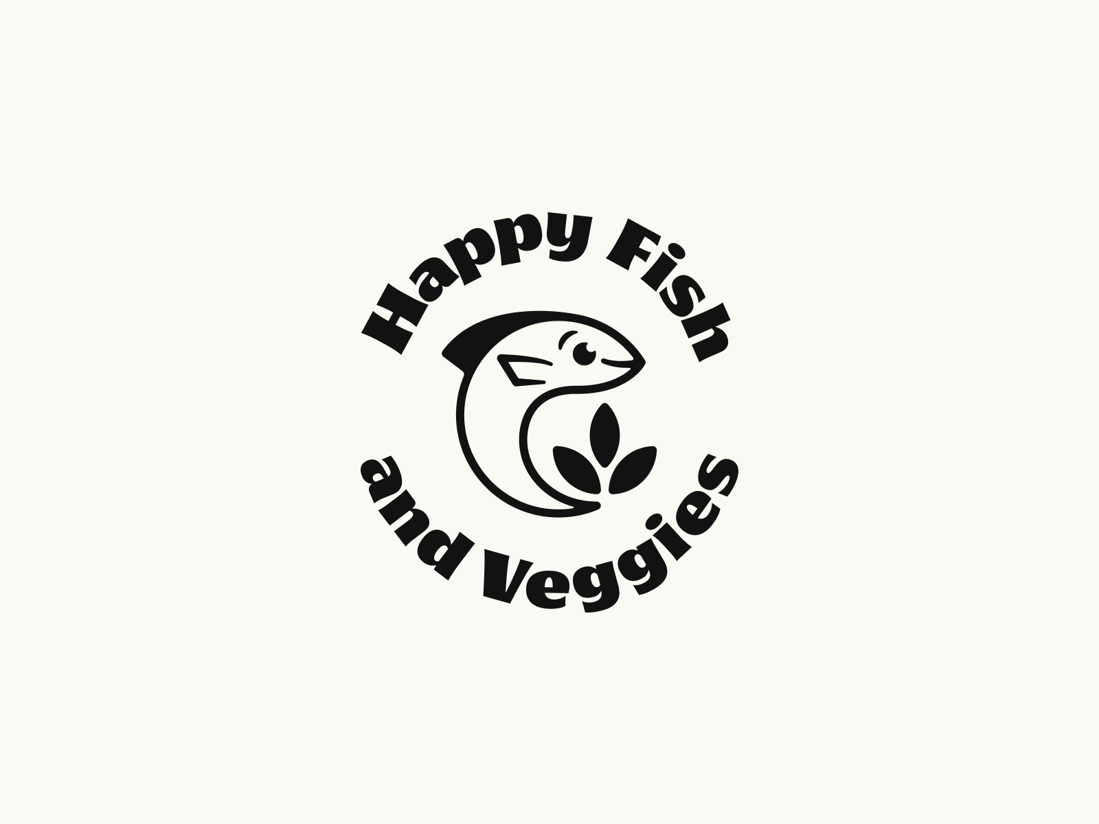 Happy Fish and Veggies Logo Design