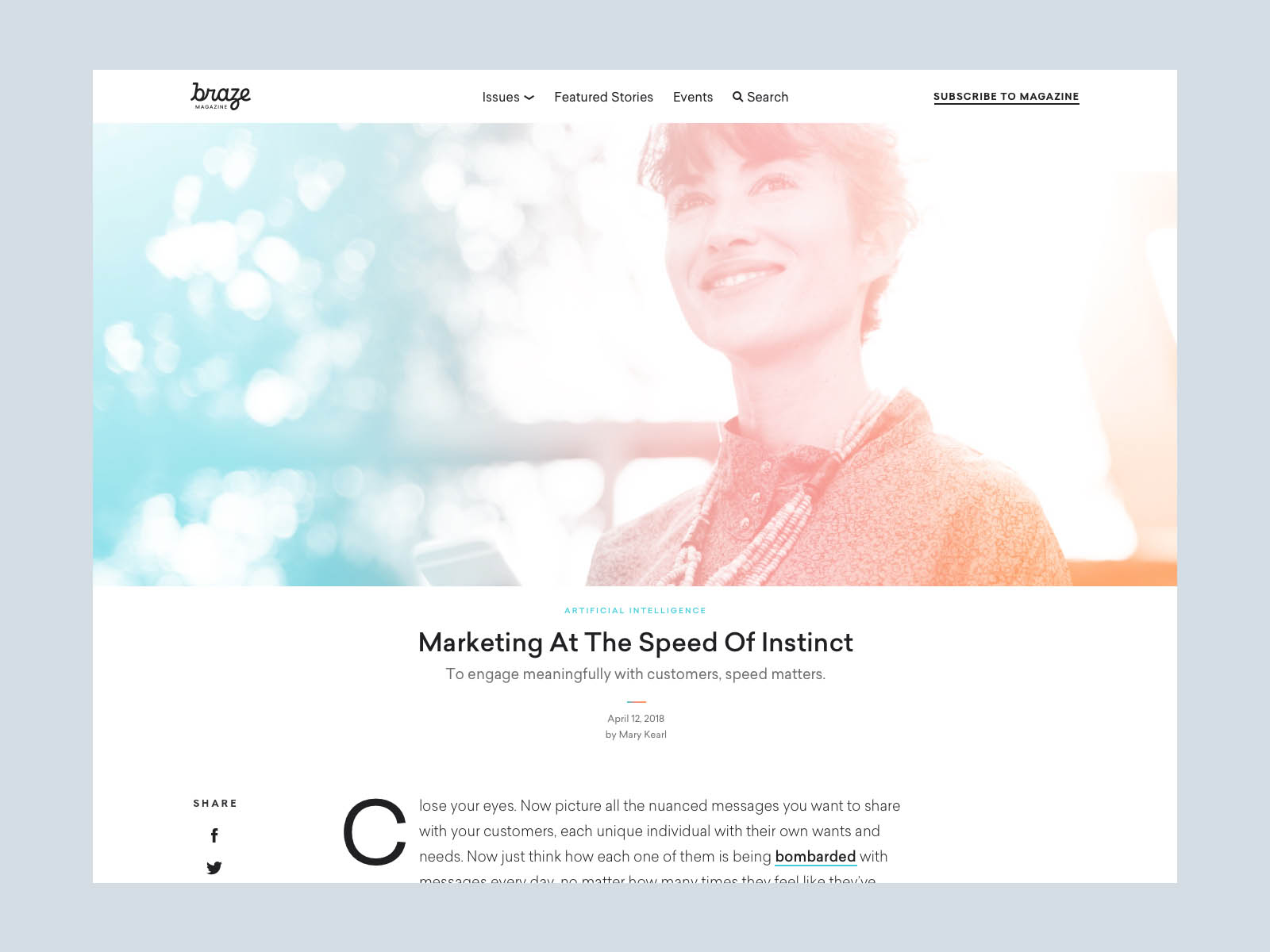 Braze Digital Magazine Web Design